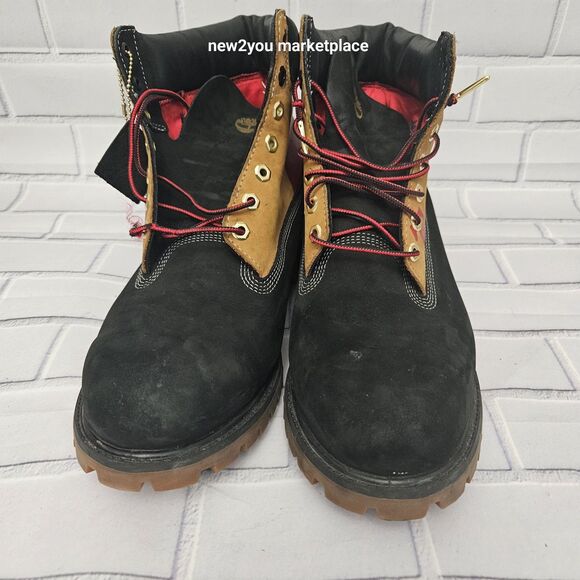 Timberland Men's 6" Premium waterproof Boots Red/Beige/Black Size 13M - Picture 4 of 16